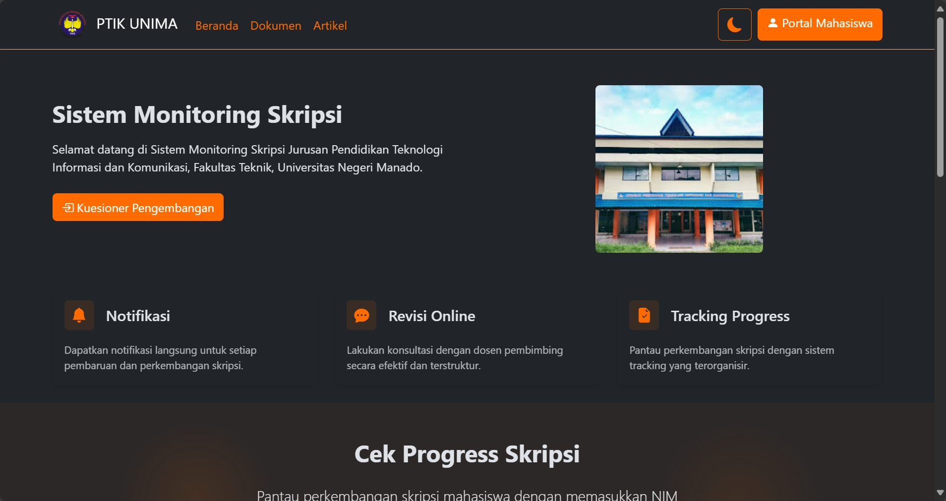Sistem Monitoring Skripsi PTIK