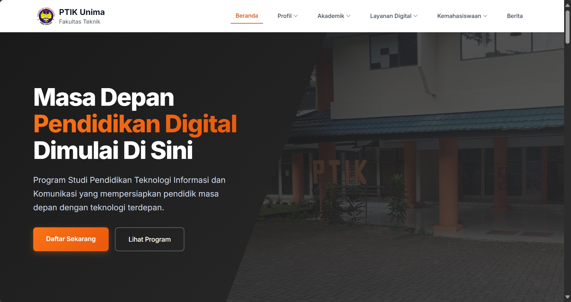 Website PTIK FT UNIMA